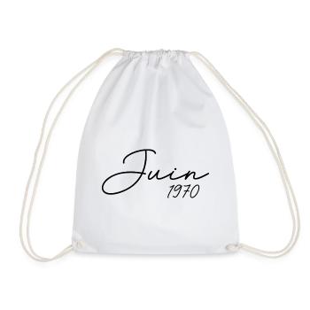 1970 Birthday June 1970 Gift June 1970 - Drawstring Bag - white - Front