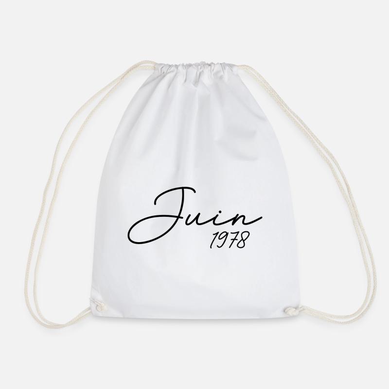 1978 Birthday June 1978 Gift June 1978 - Drawstring Bag - white