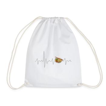 Pho Soup with Heartbeat Noodle Soup Vietnam Design - Drawstring Bag - white - Front