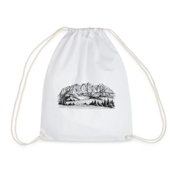 Wilder Kaiser Silhouette | Kaisergebirge Design | - Drawstring Bag - white - Front