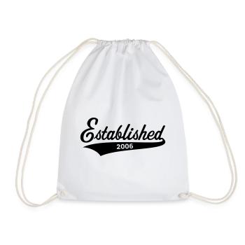 Established 2006 (Year of Birth, Birthday / Black) - Drawstring Bag - white - Front