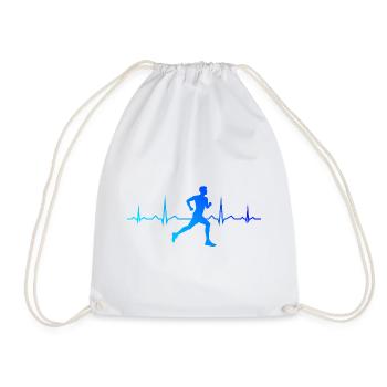 Geschenkidee für einen Running mit Running - Turnbeutel - Weiß - Vorne