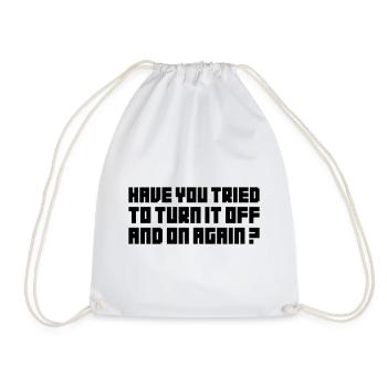 Turn it off and on again - Drawstring Bag - white - Front