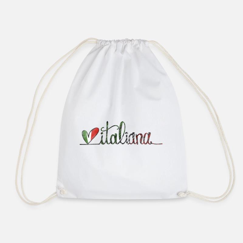 Italiana ❤️ - Drawstring Bag - white