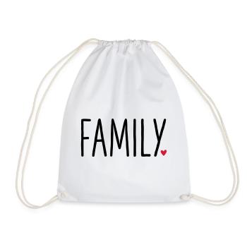 Family Heart - Gift Partner Look Child love - Drawstring Bag - white - Front