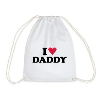 i love daddy - Drawstring Bag - white - Front