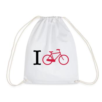 cycling - Drawstring Bag - white - Front