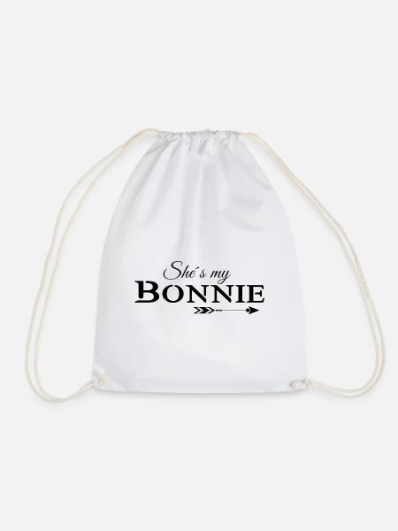 Bonnie & Clyde (part1) Partnerlook love Geschenk - Turnbeutel - Weiß