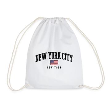 New York City Vintage Distressed Flagge - Turnbeutel - Weiß - Vorne