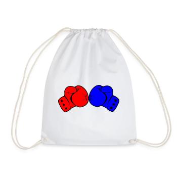 Two boxing gloves red and blue - Drawstring Bag - white - Front
