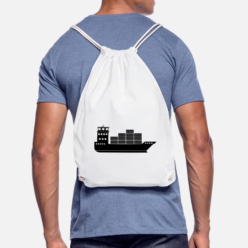 Seecontainerschiff oder Boot mit Containern Turnbeutel