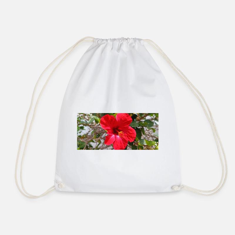 canarian flower - Drawstring Bag - white