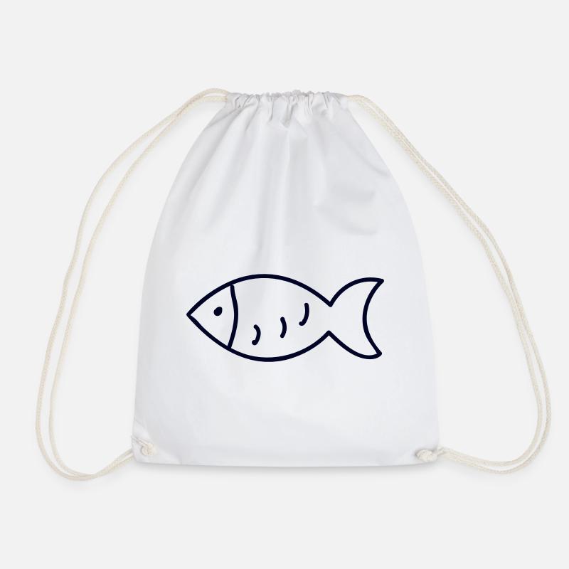 Fishermen Fishery Fish - Drawstring Bag - white