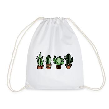 Cactus plante d’intérieur bande dessinée couleur botanique amour - Sac de sport léger - blanc - Devant