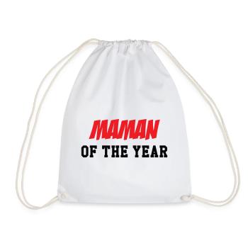 Mom of the Year - Mother's Day - Drawstring Bag - white - Front
