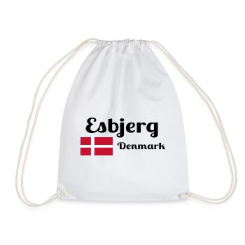 Esbjerg, Denmark - Stylish prints - Drawstring Bag - white - Front