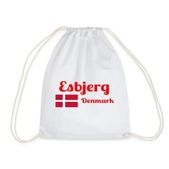 Esbjerg, Denmark - Stylish prints - Drawstring Bag - white - Front