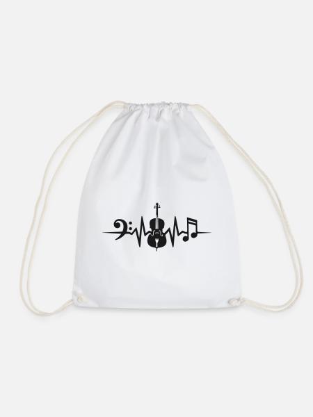 Cello Herzschlag Cellist Violoncello Cellistin - Turnbeutel - Weiß