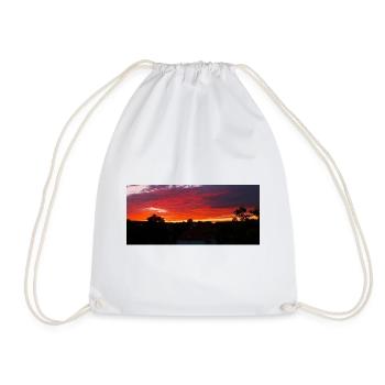 Sonnenuntergangs-Silhouette über Stadt - Turnbeutel - Weiß - Vorne