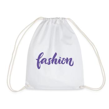 Fashion violet fashion lettering script trend - Drawstring Bag - white - Front