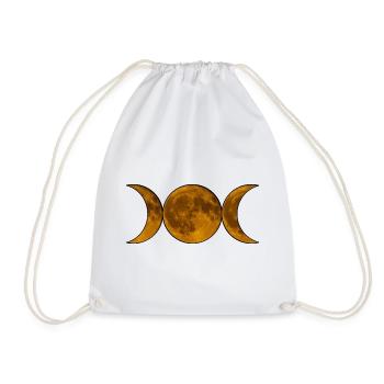 Triple Moon Wicca - Goddess in Gold - Drawstring Bag - white - Front