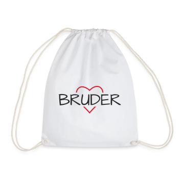 Brother Heart Gift Birthday - Drawstring Bag - white - Front