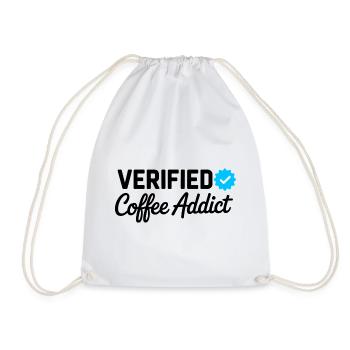 Badge vérifié de Coffee Addict Funny Caffeine Lover - Sac de sport léger - blanc - Devant