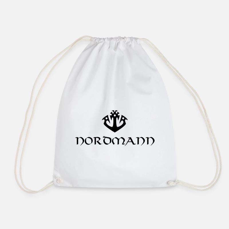 Anchor Tribal Norseman Viking - Drawstring Bag - white