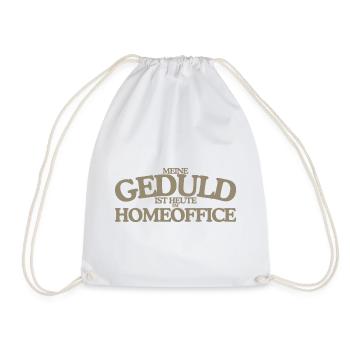  Meine Geduld ist heute im Homeoffice Retro - Turnbeutel - Weiß - Vorne