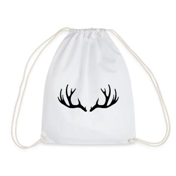 Deer Antlers - Drawstring Bag - white - Front