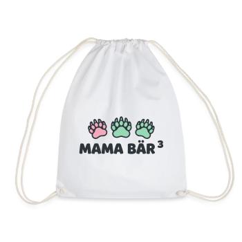 Mama Bear 3 Bear Paw Mother of Three - Drawstring Bag - white - Front
