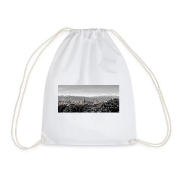City panorama with mountains - Drawstring Bag - white - Front
