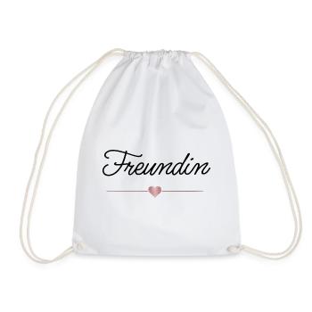 Freundin Herz Geschenk Liebe Freundschaft - Turnbeutel - Weiß - Vorne