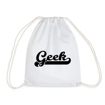 geek - Drawstring Bag - white - Front