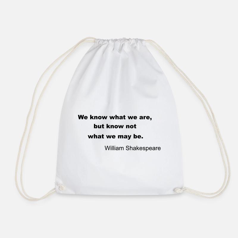 William Shakespeare Quote - Drawstring Bag - white