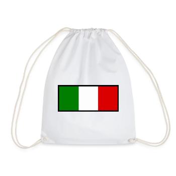 Italien italienische Fahne Flagge Geschenk - Turnbeutel - Weiß - Vorne