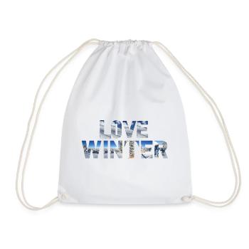 Love Winter - Skiing Winter Sports - Drawstring Bag - white - Front