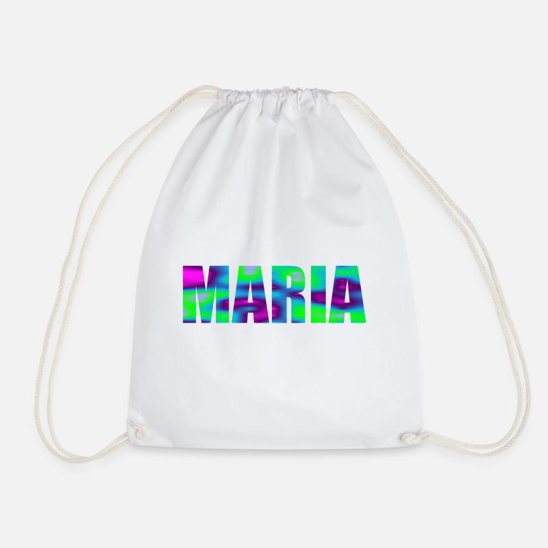 First name Maria in colorful capital letters - Drawstring Bag - white