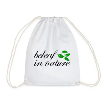 beleaf in nature - Drawstring Bag - white - Front