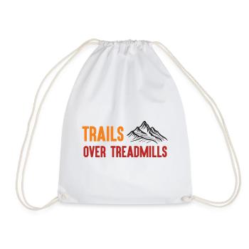Trail Running - Trails Over Treadmills - Drawstring Bag - white - Front