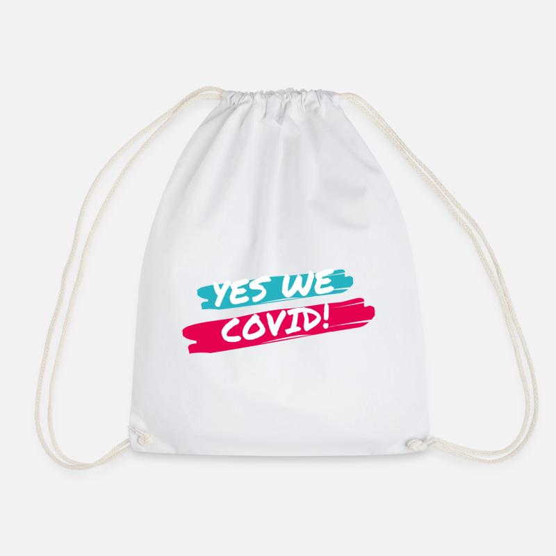 Yes We COVID! - Drawstring Bag - white