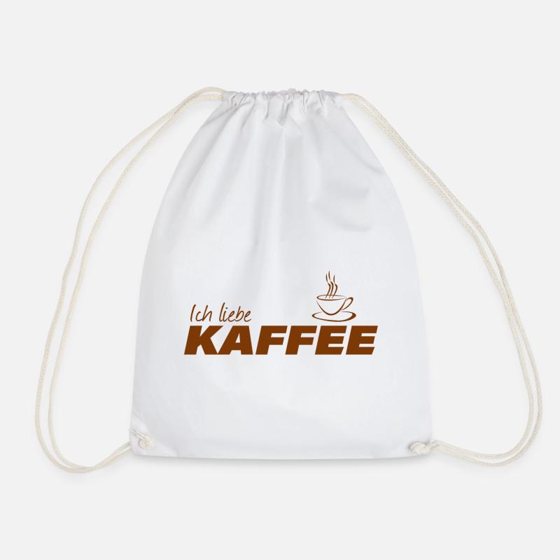 ICH LIEBE KAFFEE - Turnbeutel - Weiß