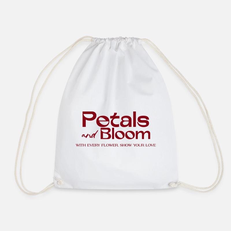 Petals and Bloom Florales Logo - Turnbeutel - Weiß