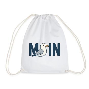 Moin Beach Bird Illustration Sea North Sea Baltic Sea - Drawstring Bag - white - Front
