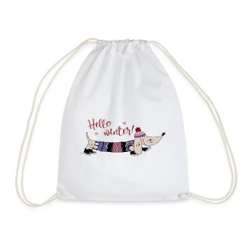 hello winter - Drawstring Bag - white - Front