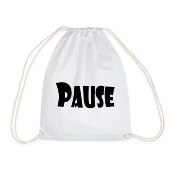 Pause - Drawstring Bag - white - Front