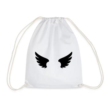 Angel Pictogram | Guardian Angel & Faith Symbol - Drawstring Bag - white - Front
