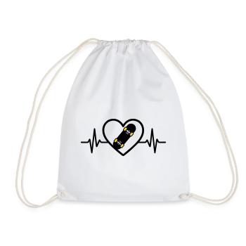 Skateboard Coeur Sport Passion Urbaine - Sac de sport léger - blanc - Devant