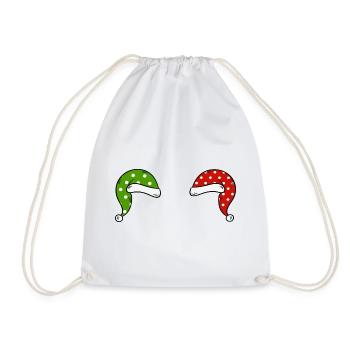 Chapeau de Père Noël drôle - Sac de sport léger - blanc - Devant