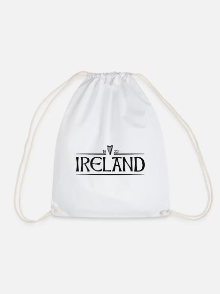 Ireland - Irland - Ire - irisch - Harfe - Turnbeutel - Weiß
